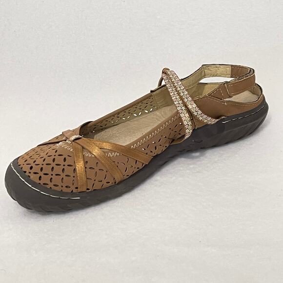 JBU Memory Foam Sandals Womens 11 M Brown Cushioned Comfort Arch Support - Picture 7 of 10